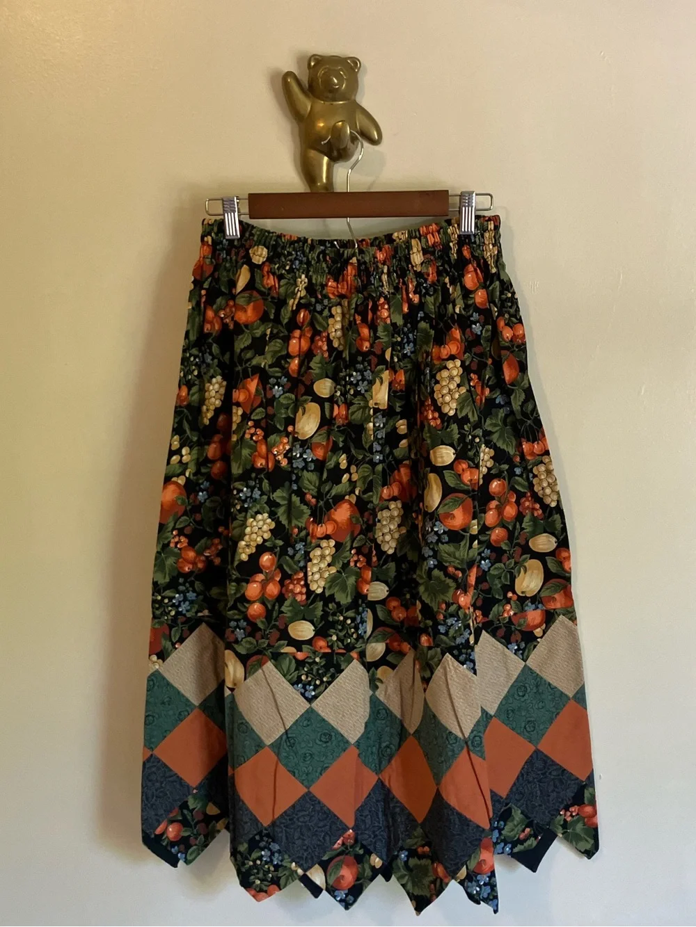 Handmade Patchwork Cotton Midi Skirt - Picture 1 of 4